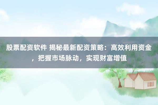 股票配资软件 揭秘最新配资策略：高效利用资金，把握市场脉动，实现财富增值
