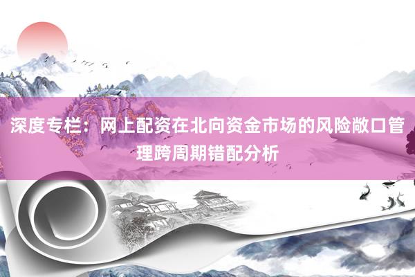 深度专栏：网上配资在北向资金市场的风险敞口管理跨周期错配分析