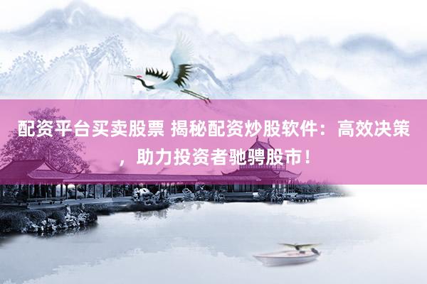 配资平台买卖股票 揭秘配资炒股软件：高效决策，助力投资者驰骋股市！