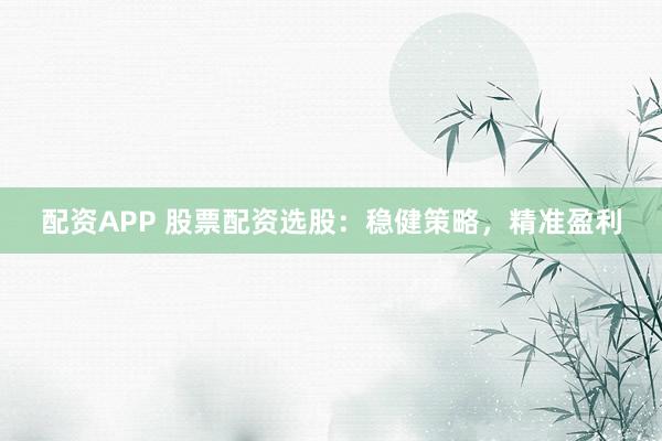 配资APP 股票配资选股：稳健策略，精准盈利